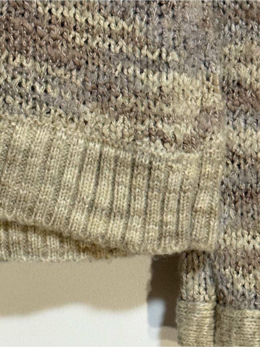 Free People Button Cardigan Sweater Beige Gray Alpaca Wool Marled V Neck Large - Picture 8 of 13